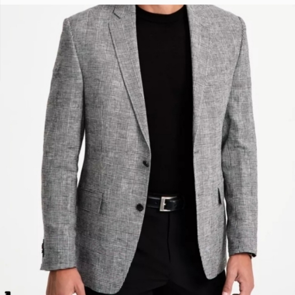 Michael Kors Gray Plaid Blazer